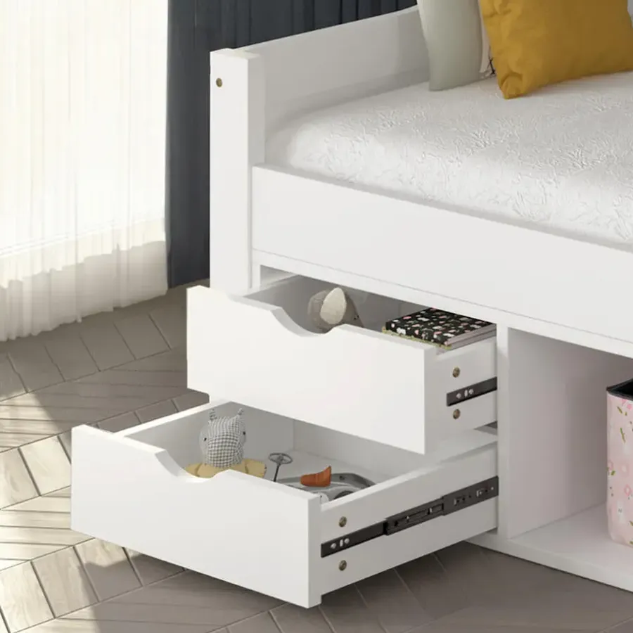 Merkloos HOME DELUXE COSMOS kinderbed met lades - 90 x 200 cm wit