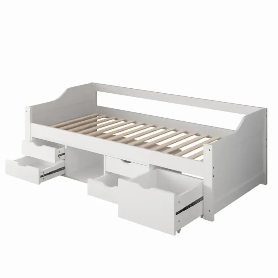Merkloos HOME DELUXE COSMOS kinderbed met lades - 90 x 200 cm wit