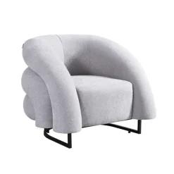 Merkloos HOME DELUXE fauteuil MACA fluweel stof beige - 95 x 73 x 88 cm