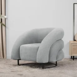 Merkloos HOME DELUXE fauteuil MACA fluweel stof beige - 95 x 73 x 88 cm