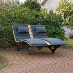 Ligbedden-Merkloos HOME DELUXE golfhouten ligstoel TAIGA incl. kussen Aantal: 2