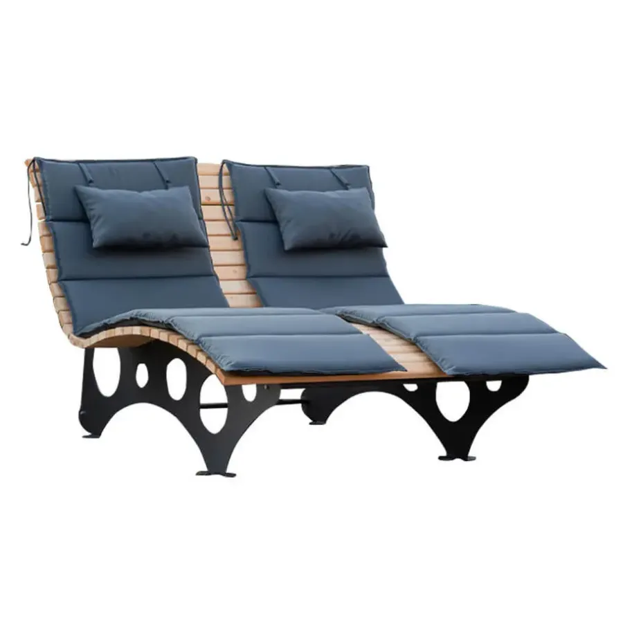 Merkloos HOME DELUXE golfhouten ligstoel TAIGA incl. kussen Aantal: 1