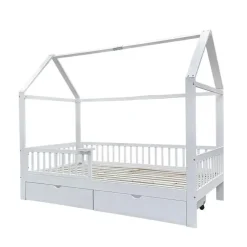 Merkloos HOME DELUXE Kinderbed STAR LAND Wit met Lades