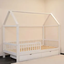 Merkloos HOME DELUXE Kinderbed STAR LAND Wit met Lades