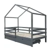 Merkloos HOME DELUXE kinderbed WOLKENLAND grijs met lades