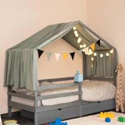 Merkloos HOME DELUXE kinderbed WOLKENLAND grijs met lades