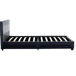 1-Persoons Bedden-Merkloos HOME DELUXE LED bed ASTEROID zwart 90 x 200 cm