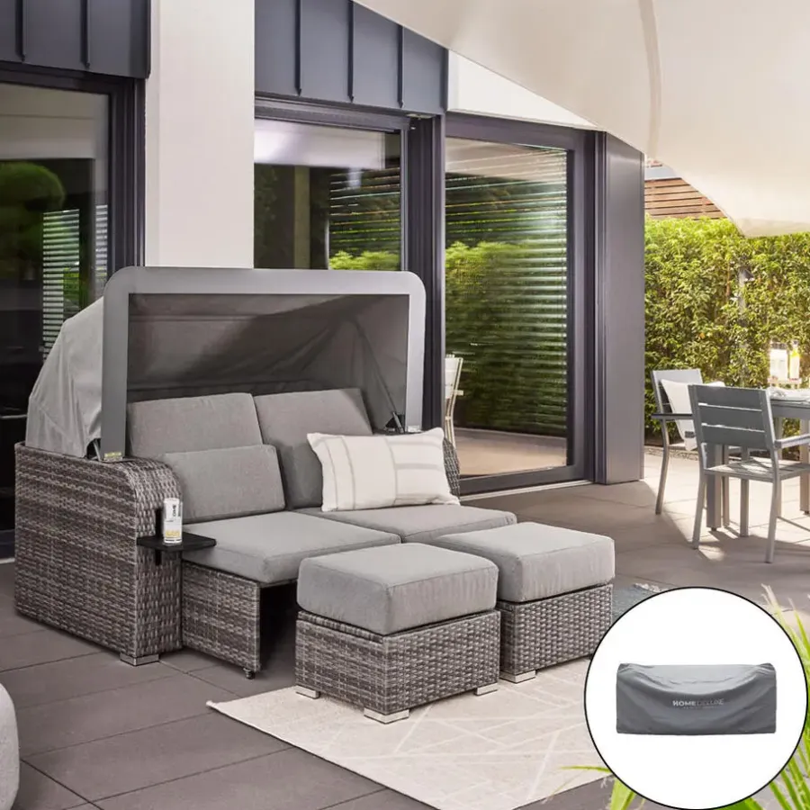 Merkloos HOME DELUXE loungeset HOLBY met regenhoes