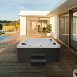 Zwembaden En Accessoires-Merkloos HOME DELUXE Outdoor Whirlpool SUNSET Met trap en thermische afdekking