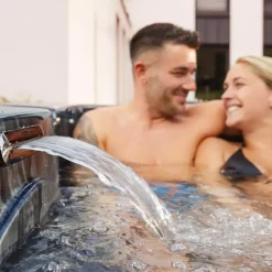 Zwembaden En Accessoires-Merkloos HOME DELUXE Outdoor Whirlpool ZWART MARMER Met trap en thermische afdekking