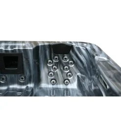 Zwembaden En Accessoires-Merkloos HOME DELUXE Outdoor Whirlpool ZWART MARMER Met trap en thermische afdekking