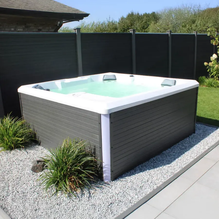 Merkloos HOME DELUXE Outdoor Whirlpool STREAM BIG Met trap en thermische afdekking