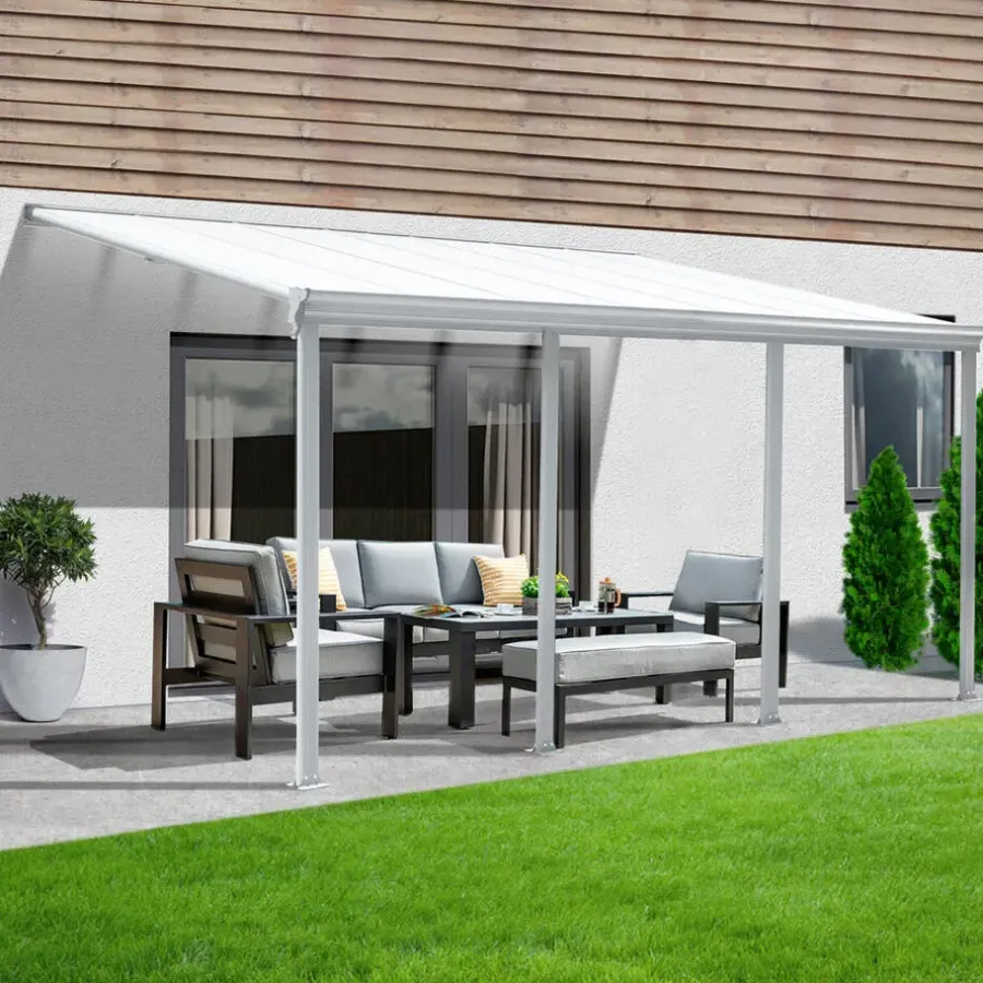 Terrasoverkappingen-Merkloos HOME DELUXE Patiodak SOLIS Wit 618 / 625 x 303 / 300 x 278 / 226 cm