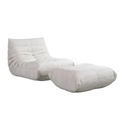 Fauteuils-Merkloos HOME DELUXE Relax fauteuil met kruk CHILL - Beige
