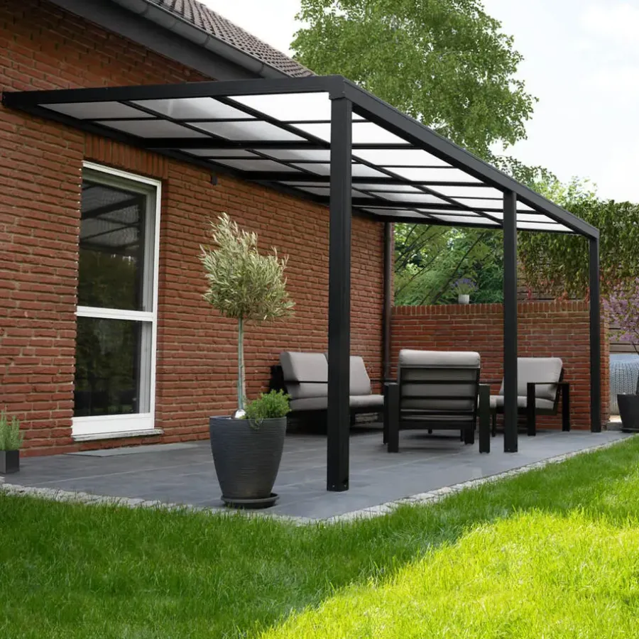 Terrasoverkappingen-Merkloos HOME DELUXE SOLIS DELUXE terrasoverkapping grijs 579 x 295 x 233 / 272 cm