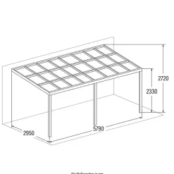 Terrasoverkappingen-Merkloos HOME DELUXE SOLIS DELUXE terrasoverkapping grijs 579 x 295 x 233 / 272 cm