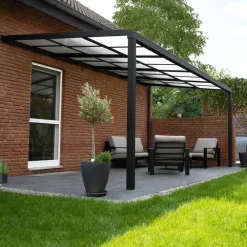 Merkloos HOME DELUXE Terrasoverkapping SOLIS DELUXE grijs 290 x 295 x 233 / 272 cm