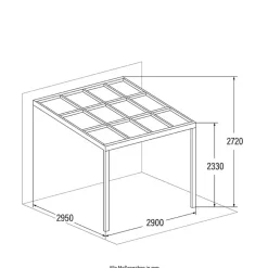 Merkloos HOME DELUXE Terrasoverkapping SOLIS DELUXE grijs 290 x 295 x 233 / 272 cm