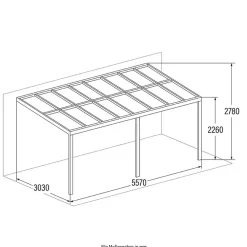 Terrasoverkappingen-Merkloos HOME DELUXE terrasoverkapping SOLIS grijs 496 / 503 x 300 / 303 x 278 / 226 cm