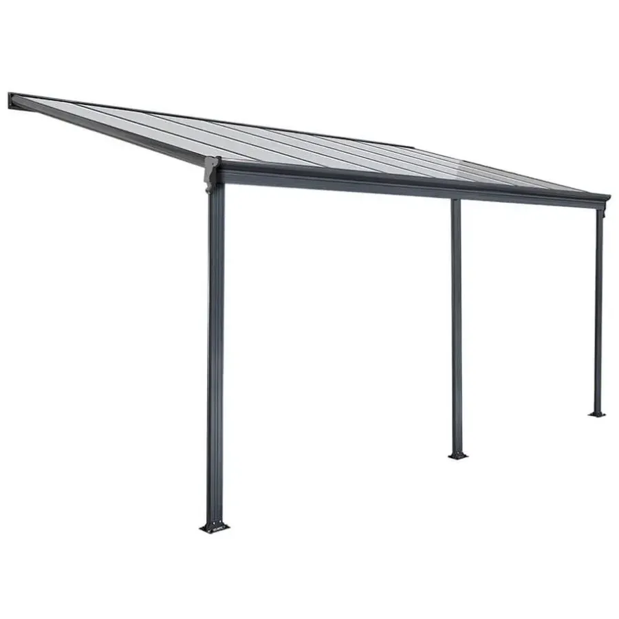 Merkloos HOME DELUXE Terrasoverkapping SOLIS Grijs 435 / 442 x 300 / 303 x 278 / 226 cm