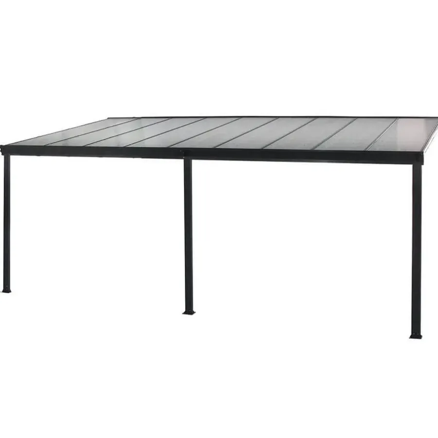 Merkloos HOME DELUXE Terrasoverkapping SOLIS Grijs 435 / 442 x 300 / 303 x 278 / 226 cm