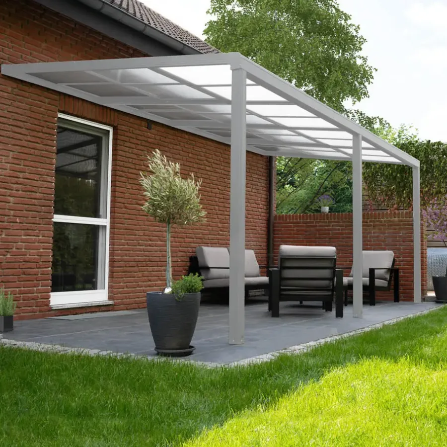 Merkloos HOME DELUXE terrasoverkapping SOLIS DELUXE wit 390 x 295 x 233 / 272 cm