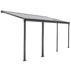 Terrasoverkappingen-Merkloos HOME DELUXE Terrasoverkapping SOLIS Grijs 618 / 625 x 303 / 300 x 278 / 226 cm