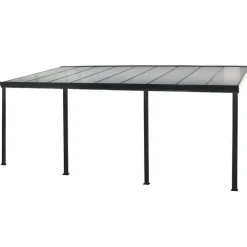 Terrasoverkappingen-Merkloos HOME DELUXE Terrasoverkapping SOLIS Grijs 618 / 625 x 303 / 300 x 278 / 226 cm