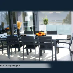 Merkloos HOME DELUXE tuintafel SOL - 240cm - Grijs