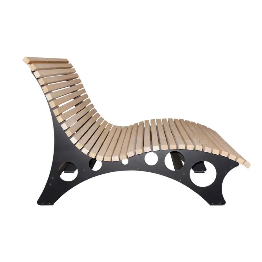 Merkloos HOME DELUXE wave houten ligstoel TAIGA - 150 cm