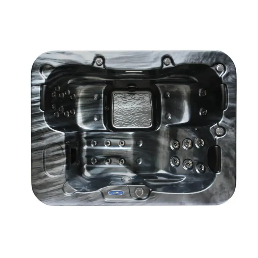 Zwembaden En Accessoires-Merkloos HOME DELUXE Whirlpool buiten ZWART MARBLE Puur