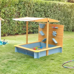 Zandbakken-Merkloos HOME DELUXE Zandbak met overkapping SANDY - hout/grijs
