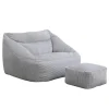 Zitzakken-Merkloos HOME DELUXE zitzak COSY lichtgrijs incl. krukje