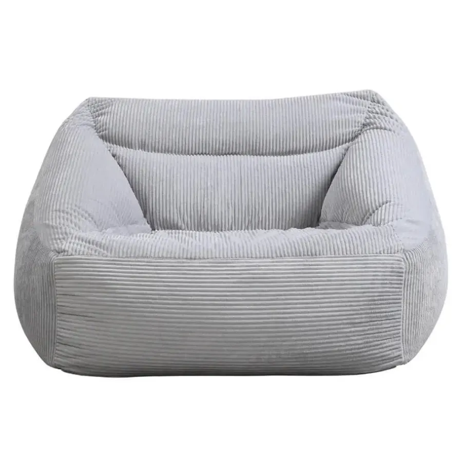 Zitzakken-Merkloos HOME DELUXE zitzak COSY lichtgrijs incl. krukje
