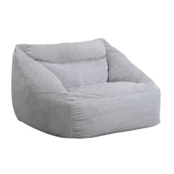 Zitzakken-Merkloos HOME DELUXE zitzak COSY lichtgrijs incl. krukje