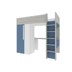 Trasman Hoogslaper Beau 90x200 met bureau & kast - donkerblauw
