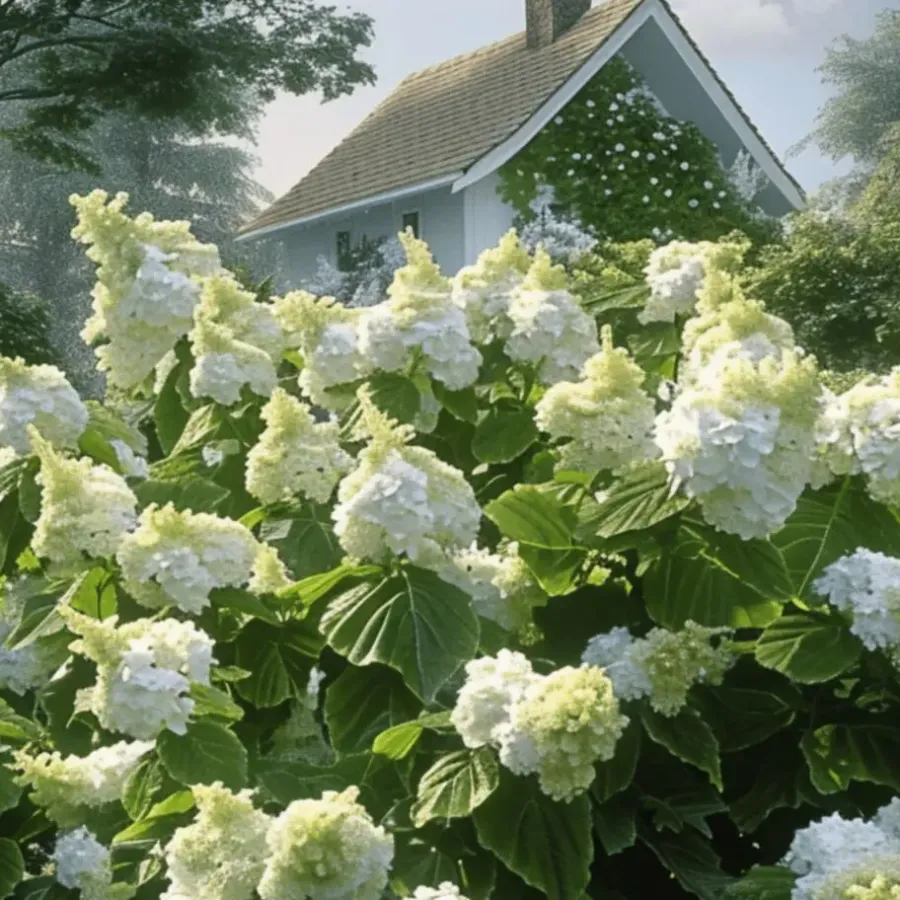 Plant in a Box Hortensia - Set van 2 - Hydrangea 'Ice Crystal' - Hoogte 25-40cm - ⌀19cm