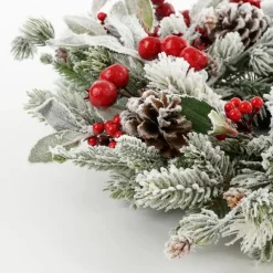 Kerstdecoratie-House of Seasons Belfort Kerstkrans - Ø40 cm - Groen