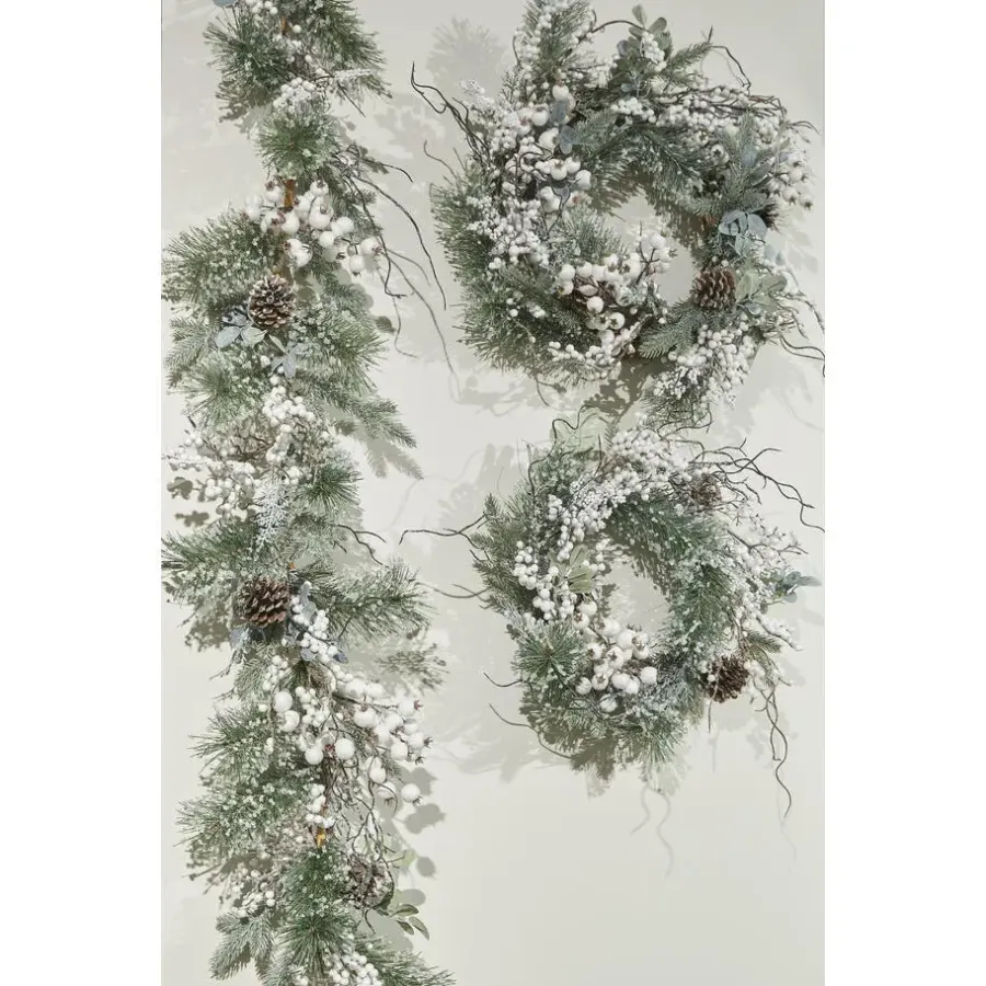 Kerstdecoratie-House of Seasons Hardy Kerstkrans - Ø40 cm - Groen