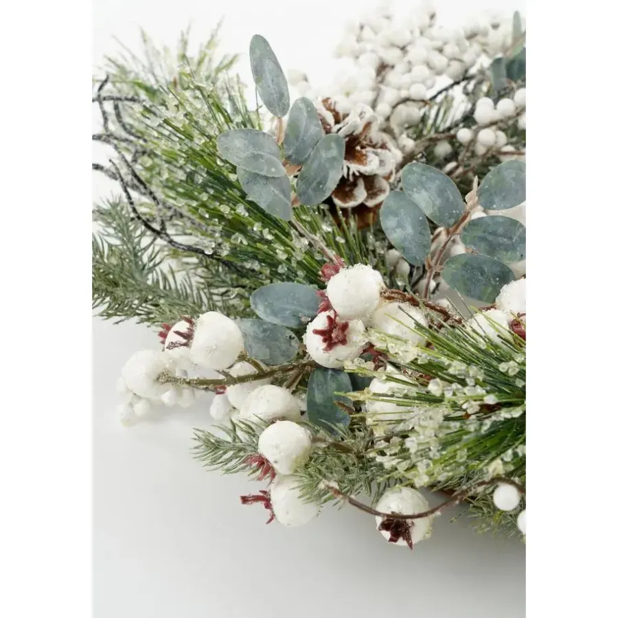 Kerstdecoratie-House of Seasons Hardy Kerstkrans - Ø40 cm - Groen