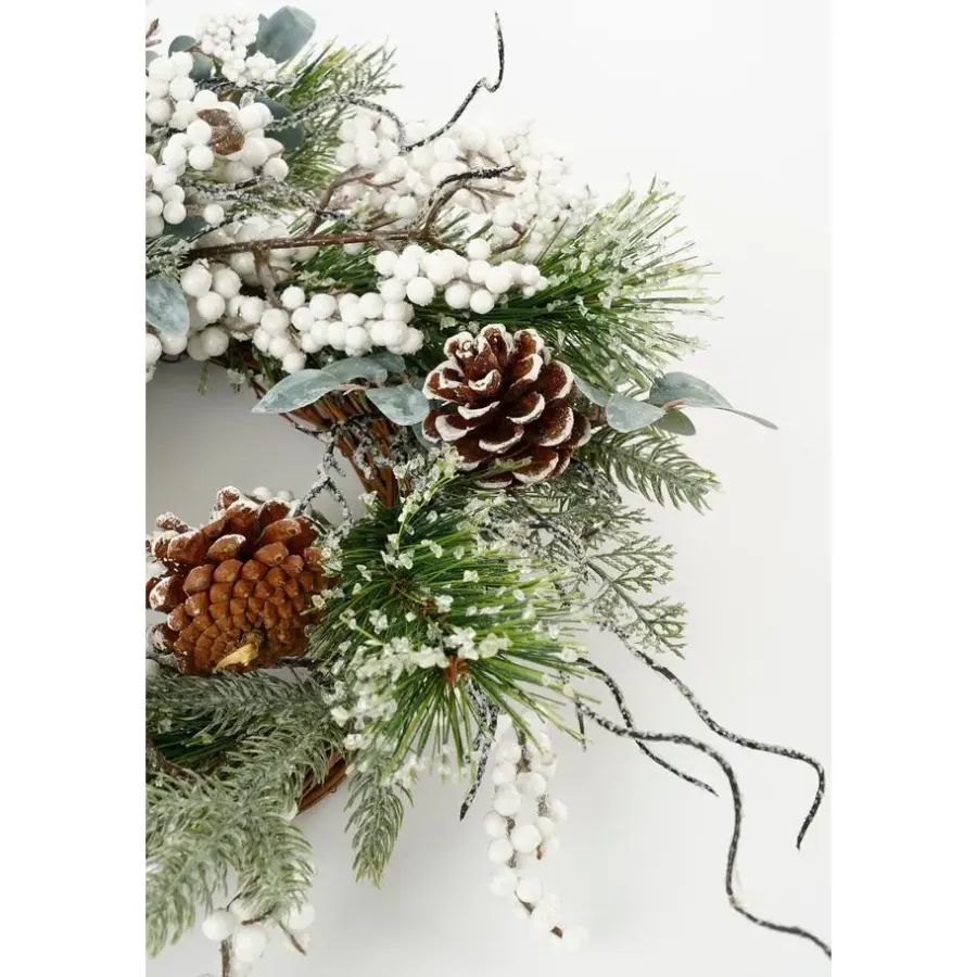Kerstdecoratie-House of Seasons Hardy Kerstkrans - Ø40 cm - Groen
