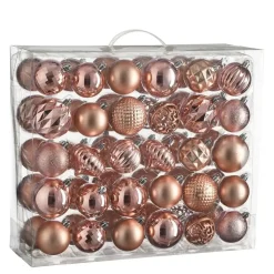 Kerstdecoratie-House of Seasons Kerstballen Set - 60 Stuks - Roze