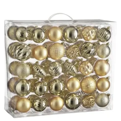 Kerstdecoratie-House of Seasons Kerstballen Set - 60 Stuks - Champagne