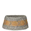 Kerstdecoratie-House of Seasons Kerstboomrok - H26 x Ø50 cm - Zeegras - Blauw