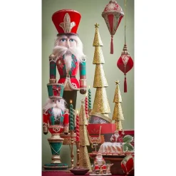 Kerstdecoratie-House of Seasons Kerstboom - L14,5 x B8 x H68 cm - Metaal - Goud