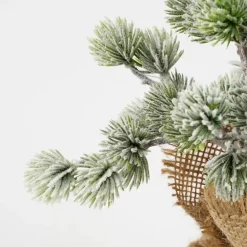 Kerstbomen-House of Seasons Kunstkerstboom in Jute - H45 x Ø23 cm - Groen Frosted