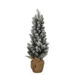 Kerstbomen-House of Seasons Kunstkerstboom in Jute - H60 x Ø30 cm - Groen Frosted