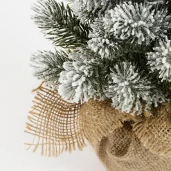 Kerstbomen-House of Seasons Kunstkerstboom in Jute - H60 x Ø30 cm - Groen Frosted