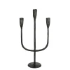 Kandelaars En Windlichten-House of Seasons Stretto Kandelaar - L21 x B9,5 x H40,5 cm - Zwart
