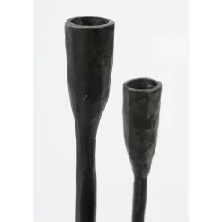 Kandelaars En Windlichten-House of Seasons Stretto Kandelaar - L21 x B9,5 x H40,5 cm - Zwart